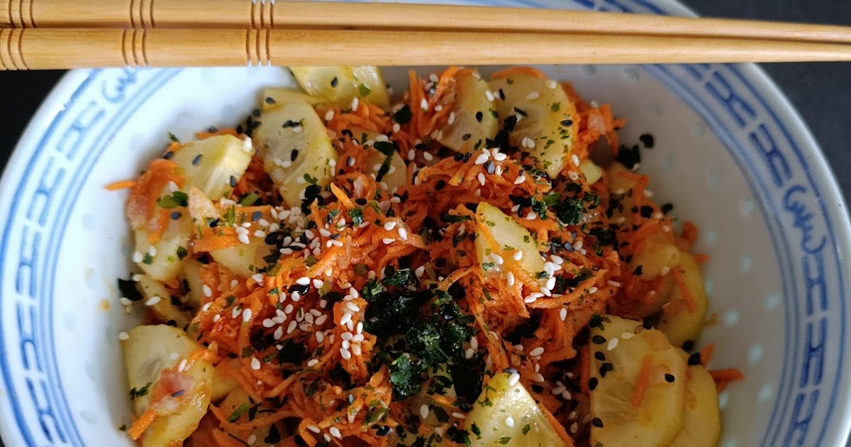 Concombre et carottes sauce gochujang