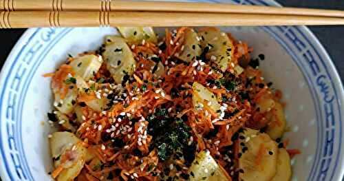 Concombre et carottes sauce gochujang