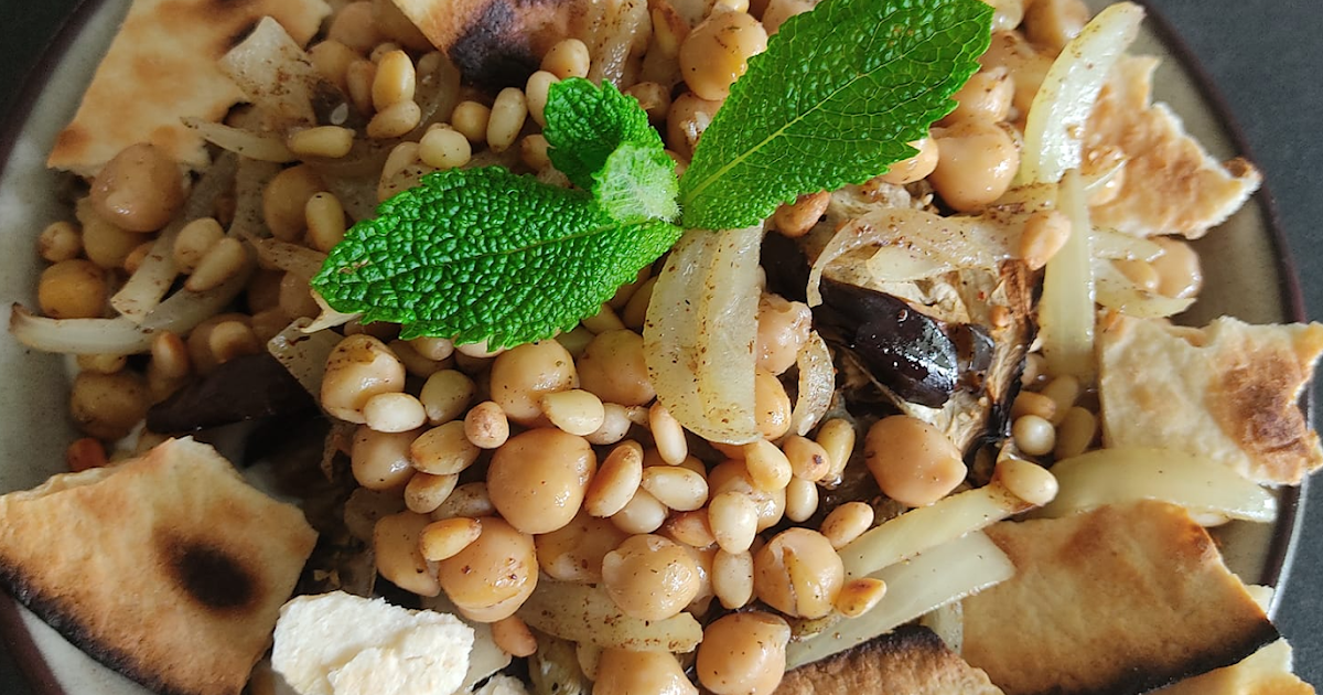 Fatteh de pois chiches et aubergine (vegan)