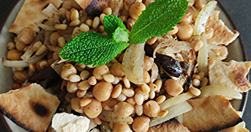 Fatteh de pois chiches et aubergine (vegan)