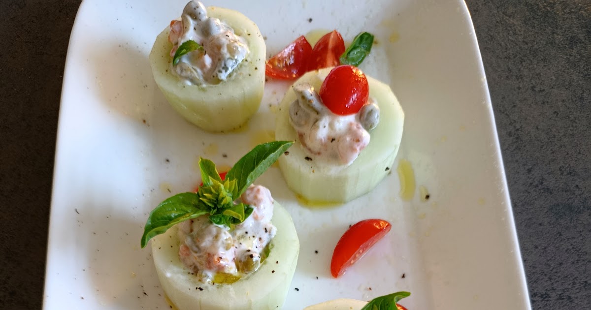Bouchées de concombre à la macédoine (vegan)