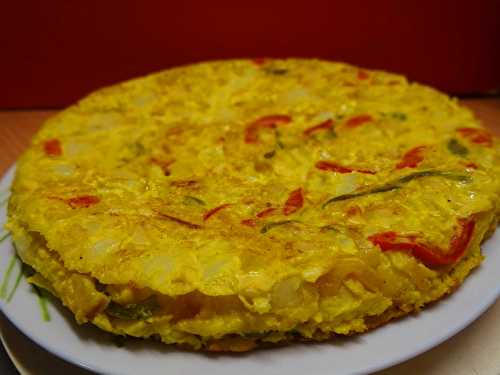 TORTILLA ESPAGNOL AUX POMME-DE-TERRE ET POIVRON