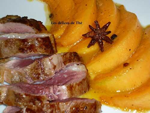 Magret de canard au melon