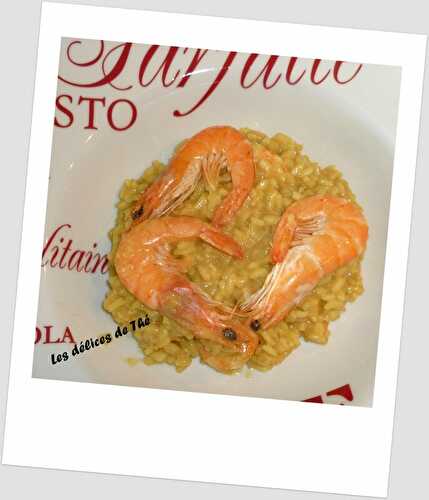 Risotto au curry et crevettes