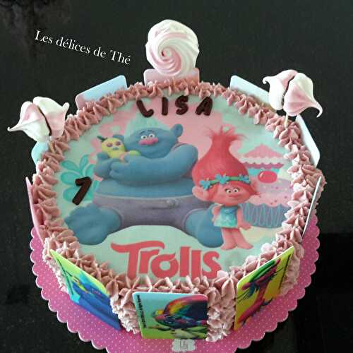 Trolls, gâteau anniversaire