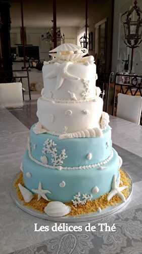 Wedding cake, Thème Coquillages