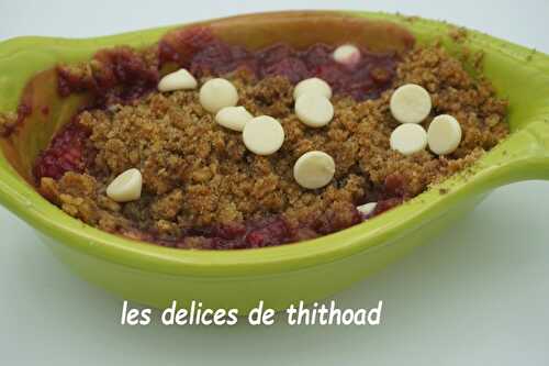 Crumble de framboises au chocolat