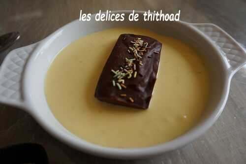 Fondant au chocolat et crème Anglaise au citron vert