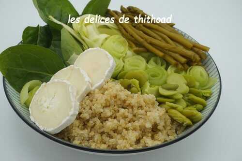 Green bowl au quinoa et fromage de chèvre (recette autour d’un ingrédient #73)