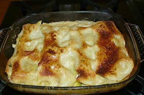 Lasagnes saumon , cabillaud et poireaux