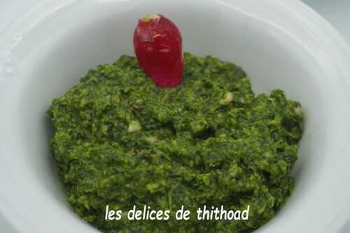 Pesto de fanes de radis