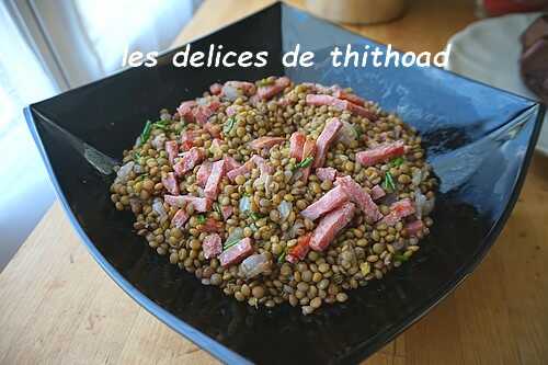 Salade de lentilles au bacon