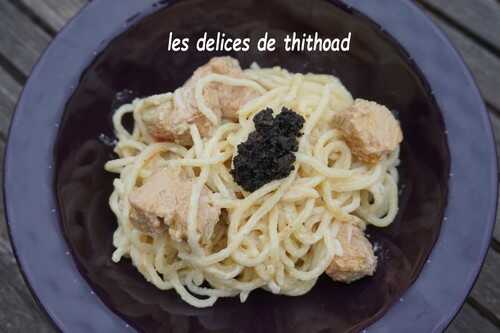 Spaguettis au foie gras et truffes