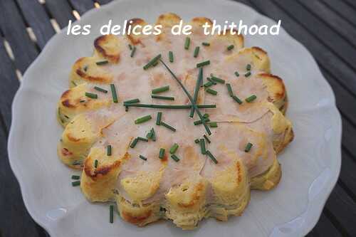 Tarte sans pâte aux courgettes, poivrons et blancs de poulet