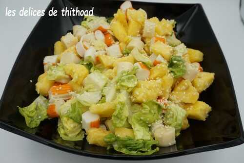 Salade fraîcheur au surimi et sésame