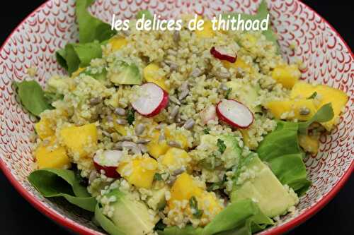 Salade de boulgour, avocat et mangue