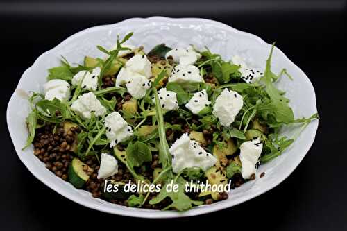 Salade de lentilles courgettes et burrata