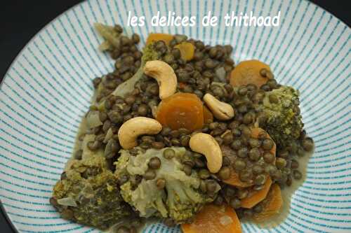 Curry de brocolis et lentilles