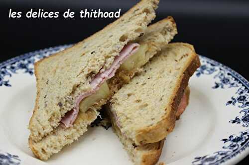 Croque monsieur ananas et jambon