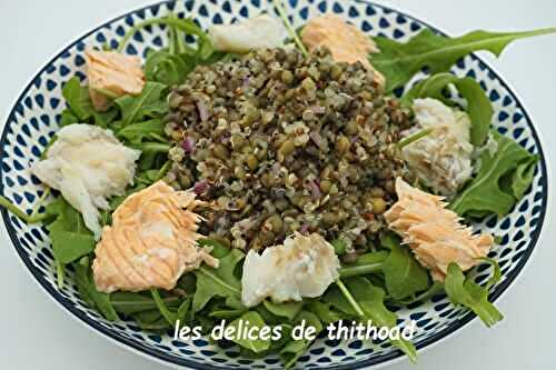 Salade de quinoa, lentilles et poisson