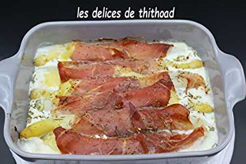 Asperges blanches au jambon sec et comté