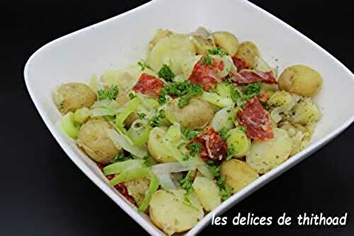 Salade de pommes de terre, poireaux et chorizo