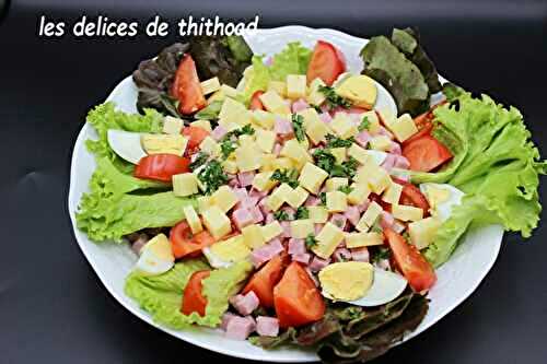 Salade jambon, fromage et oeufs (foodista challenge #97)