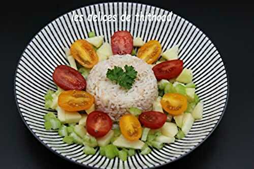 Salade de crabe, riz et pomme