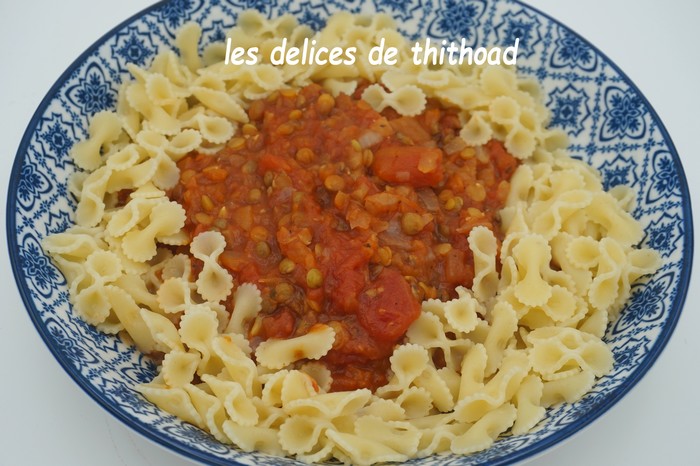 Lentilles façon bolognaise