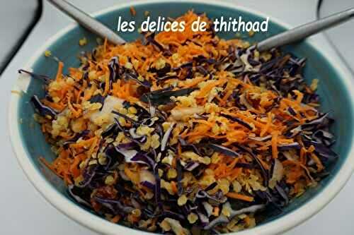 Salade de lentilles corail au chou rouge