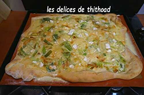 Pizza poireaux, brie et soja