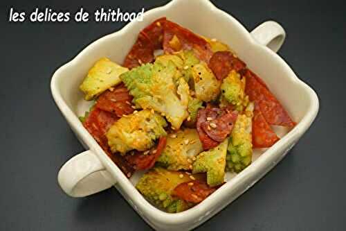 Poêlée de chou romanesco et chorizo