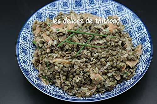 Salade de lentilles au saumon fumé