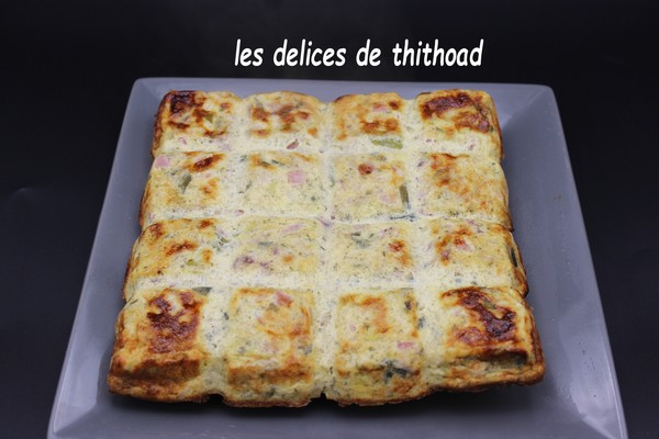 Croque quiche poireaux et jambon