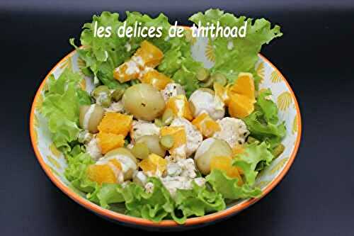 Salade de poulet, pommes de terre à l’orange