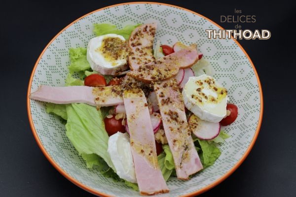 Salade chèvre, lentilles et rôti