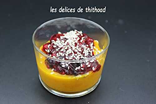 Verrine pomme, carotte et fruits rouges