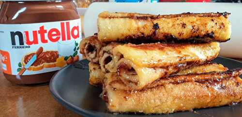 Nos roulés au Nutella façon pain perdu....