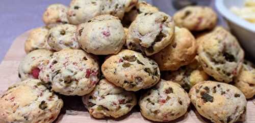 Mes cookies salé au jambon, au gruyère et aux olives au Thermomix...