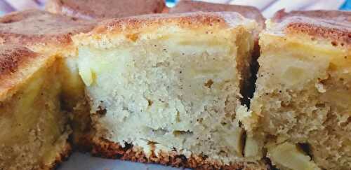 Mon gâteau moelleux et fondant aux pommes et à la cannelle...