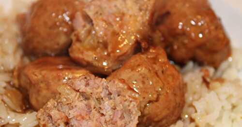 BOULETTES AU JAMBON SAUCE AUX CANNEBERGES