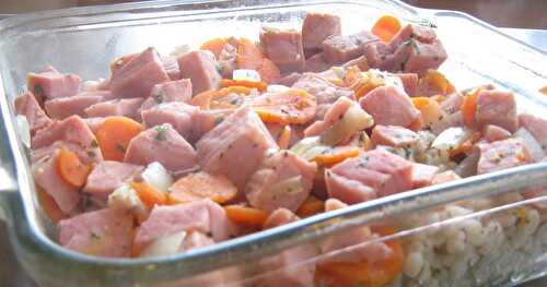 CASSEROLE D'ORGE ET DE JAMBON CRÉMEUX