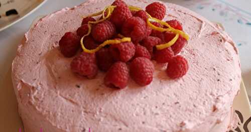 GÂTEAU AU CITRON, MOUSSE AUX FRAMBOISES (express)