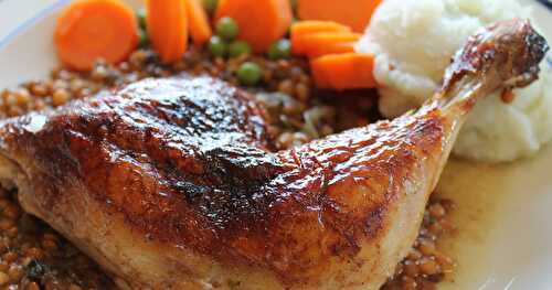 POULET À LA CANNELLE SUR LIT DE LENTILLES