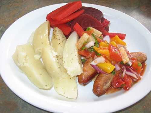 SAUCISSES ITALIENNE ET SALSA AUX FRUITS