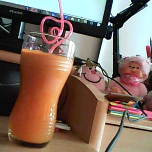 Jus de pamplemousse , orange , carottes et branche de céleri