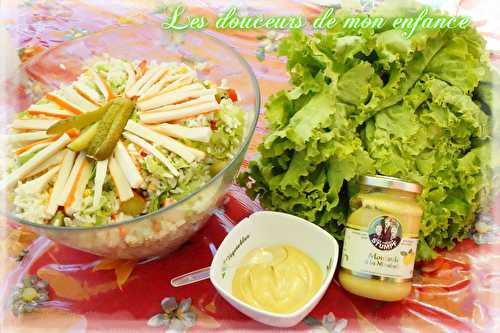 Salade de riz et sauce vinaigrette à la Moutarde Mirabelle de RAIFALSA - ALELOR