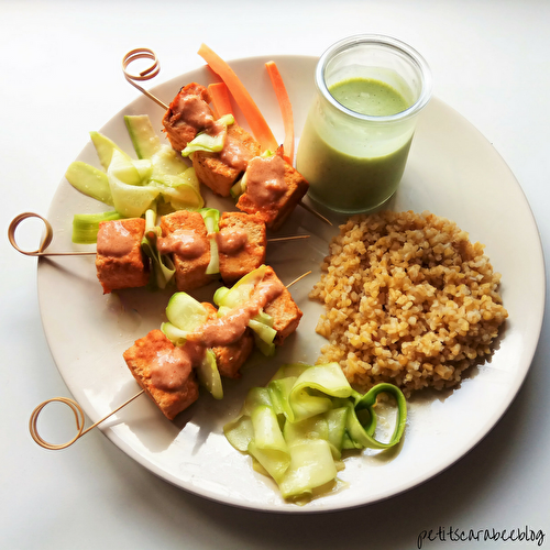 Brochette de tofu tandoori & sauce menthe-coriandre