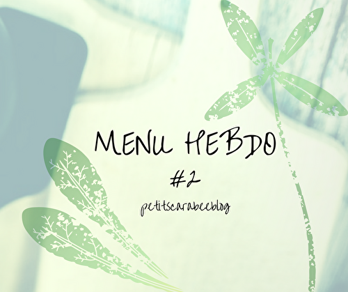 Menu hebdo #2 et #3