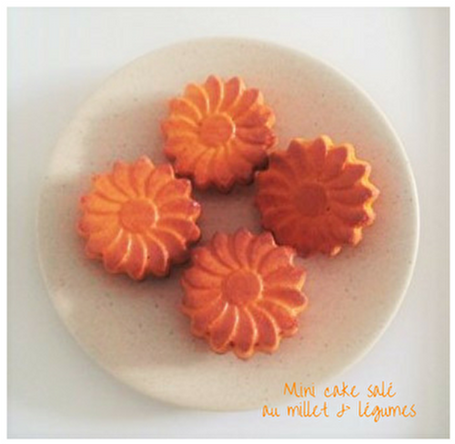 Mini cake de millet, carotte/poivron {végétalien}